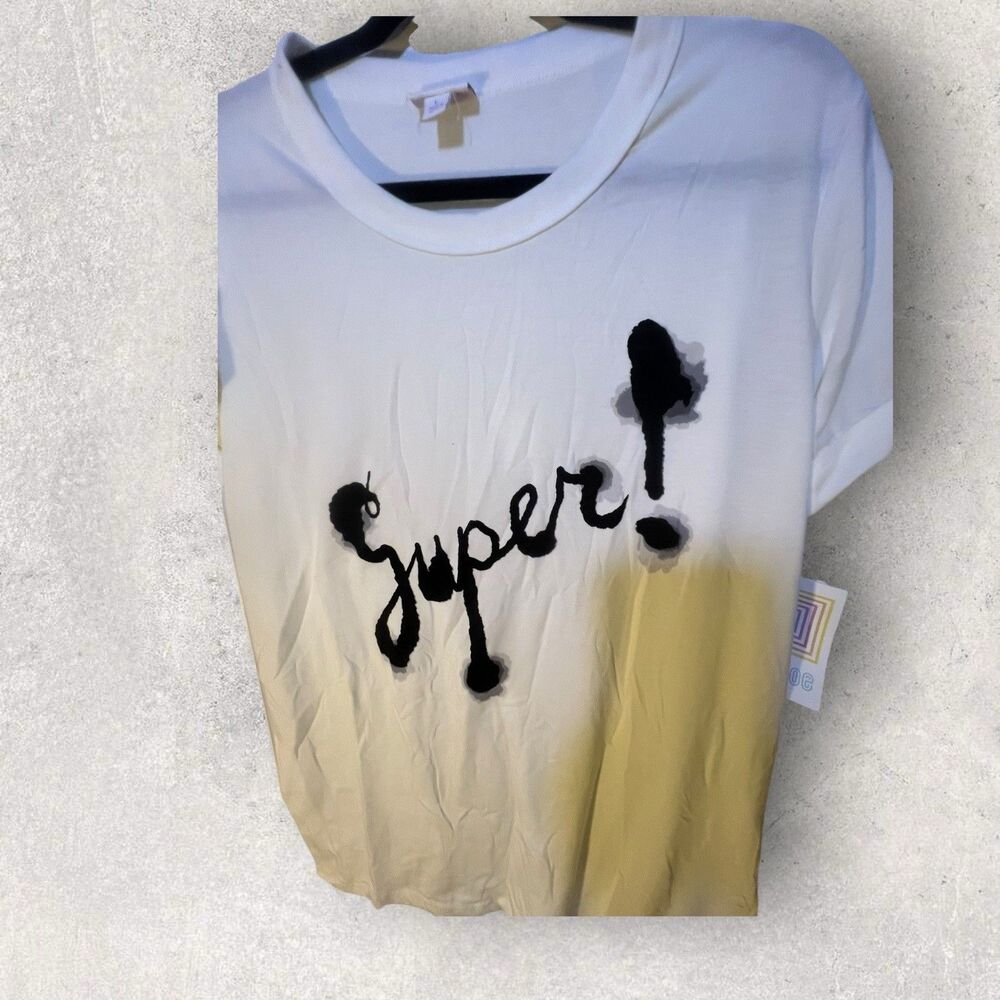 LulaRoe Liv Tshirt-Size Large-Solid White “Super!” TshirT -NWT - Picture 2 of 6
